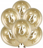 DUŻE Balony ZŁOTE chromowane GLOSSY BIAŁE 18 na urodziny jubileusz 30cm 6sz