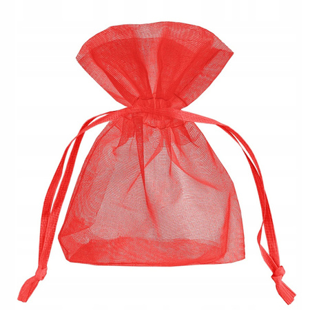 Woreczki z organzy 10x15cm ŚLUB DUŻE 10sz CZERWONE