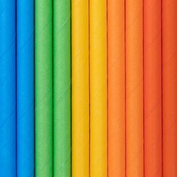 Słomki papierowe KLOCKI na urodziny roczek 10szt