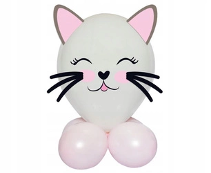 Zestaw balonów Urocze Zwierzątka KOTEK na urodziny roczek kreatywny 7szt