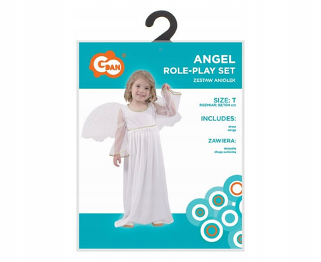 Strój dzieci Anioł Aniołek ze Skrzydłami Kostium Przebranie Jasełka 92/104