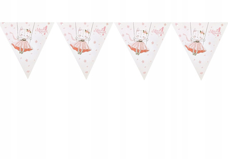 Flagi RÓŻOWE Girlanda KOTEK MAM JUŻ ROCZEK 10szt