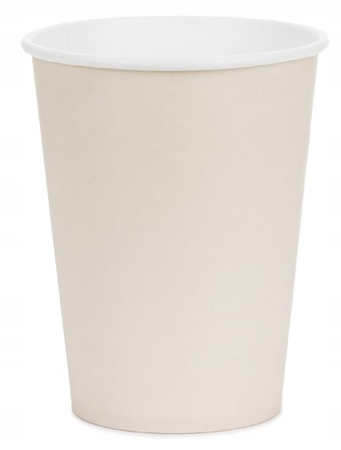 Kubeczki Papierowe Nude Cieliste Beżowe na Urodziny Roczek Ślub 250ml 6szt