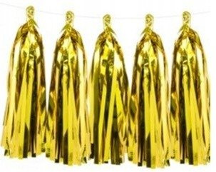 Girlanda foliowa FRĘDZLE ZŁOTE na urodziny roczek