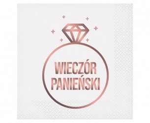 Serwetki na WIECZÓR PANIEŃSKI różowe złoto 20szt