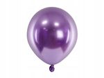 Balony FIOLETOWE chromowane 12cm GLOSSY 5szt na roczek urodziny do girland