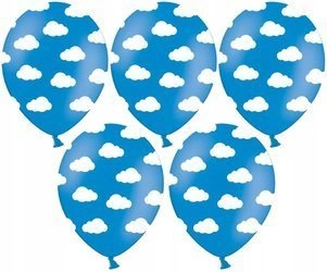 Balony NIEBIESKIE CHMURKI na urodziny roczek 5szt