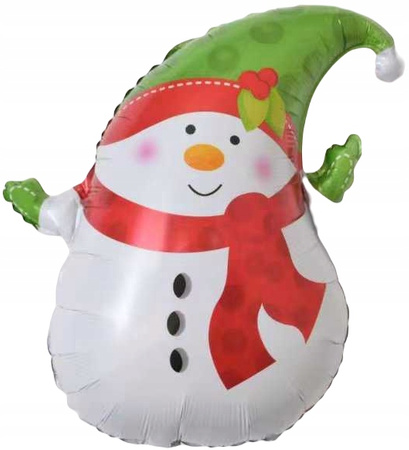 Balon foliowy BAŁWAN z szalikiem i czapką święta na Boże Narodzenie 59x73cm