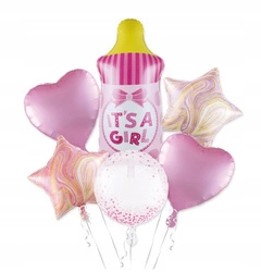 ZESTAW balonów BABY SHOWER dla dziewczynki BUTELKA