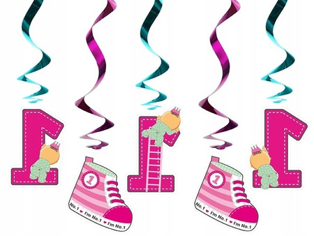 Świderki I'm No. 1 Różowe Girlandy na ROCZEK 5szt.