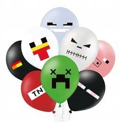 Balony KOLOROWE GAMINGOWE na URODZINY roczek 8szt