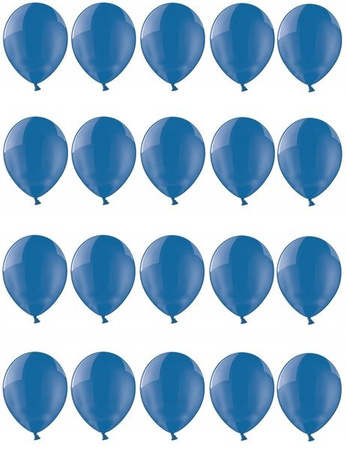 Balony 25cm Niebieskie Przezroczyste 20szt na ślub