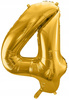 Balon ZŁOTY foliowy CYFRA 4 na urodziny jubileusz rocznicę imprezę 100cm
