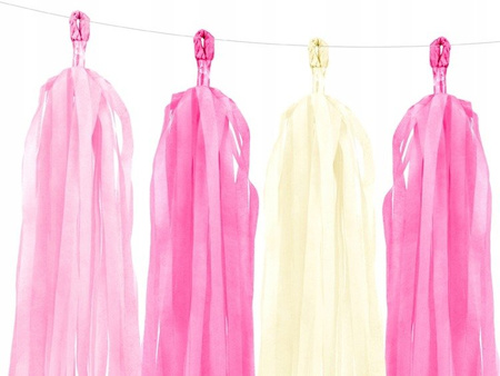 Girlanda FRĘDZLE KOLOROWE RÓŻOWE na urodziny 12szt