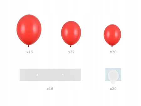 Zestaw Serce Czerwone Girlanda Balonowa ze stelażem Ślub Walentynki 160cm