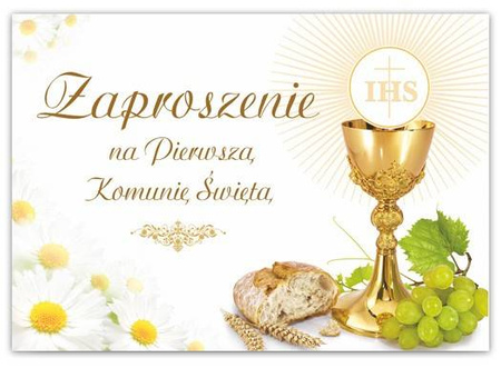 Zaproszenia na Pierwszą Komunię św. koperty 10szt