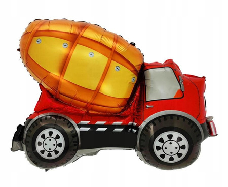 Duży Balon foliowy Betoniarka Budowa Ciężarówka na urodziny roczek 47x67cm