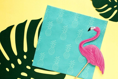 TOPPER na tort ALOHA FLAMINGI RÓŻOWE 15-23cm 6szt