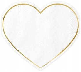 Serwetki BIAŁE SERCE na chrzest komunię ślub 20szt
