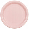 Talerzyki Papierowe Różowe na Urodziny Roczek Komunię Light Pink 23cm 6szt