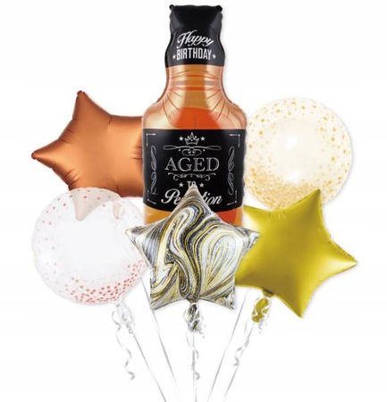 ZESTAW balonów WHISKY na 18 30 40 50 60 urodziny