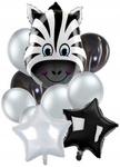 Zestaw balony foliowe ZEBRA na urodziny roczek x9