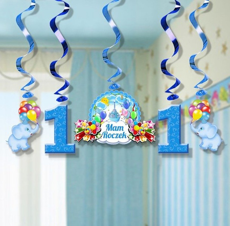 Świderki na Roczek 1 urodziny chłopca NIEBIESKIE