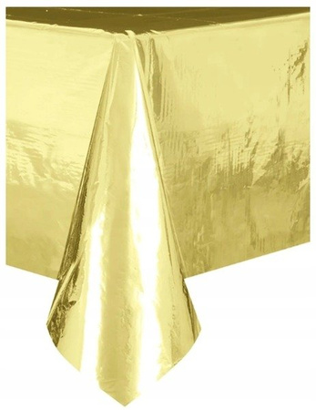 DUŻY Obrus ZŁOTY foliowy na urodziny 137x274cm