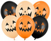 Balony Pomarańczowe Czarne Dynie Straszne Dekoracje na Halloween 6szt 36cm
