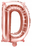 Balon RÓŻOWE ZŁOTO foliowy Litera D alfabet na ślub urodziny ROSE GOLD 40cm