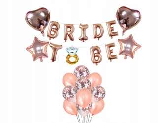 Zestaw BRIDE TO BE Girlanda Balonowa RÓŻOWE ZŁOTO na WIECZÓR PANIEŃSKI 23sz