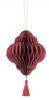 Zawieszka Latarnia Bordo Bombka wisząca Papierowa honeycomb na Choinkę 15cm