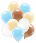 Zestaw balonów BŁĘKITNE CZEKOLADOWE BRZOSKWINIA na urodziny ślub 10szt 30cm