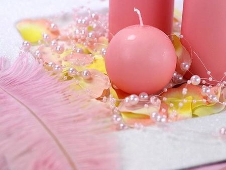 Girlandy RÓŻOWE perłowe PERŁY na stół 1,3m x 5szt