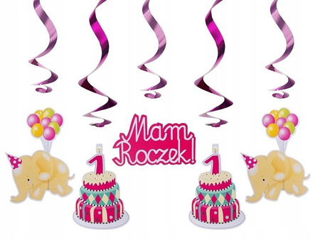 Świderki MAM ROCZEK Różowe Girlandy Urodzinowe