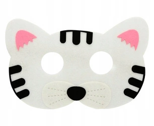 Maska filcowa Kotek dla dzieci zwierzątka 18x12cm