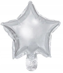 Balony foliowe SREBRNE 25cm GWIAZDKA urodziny 25sz