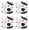 Naklejki na Ścianę Czarne Okno Balony Ozdoba Dekoracja na Halloween 56szt