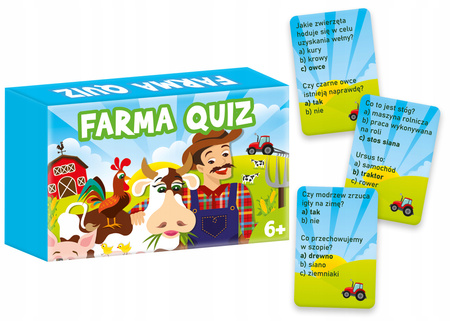 GRA mini FARMA QUIZ karciana edukacyjna rodzinna obrazkowa PREZENT urodziny