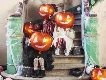 Torebka Czarna Nietoperze na Prezenty Ozdobna Urodziny Halloween 14x18x8cm