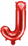 Balon CZERWONY foliowy Litera J alfabet napis na ślub urodziny roczek 40cm