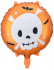 Balon foliowy Pomarańczowy Czaszka Biała Ozdoba na Urodziny Halloween 45cm