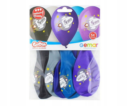 Balony Kosmos Rakieta Space 33cm na urodziny 5szt