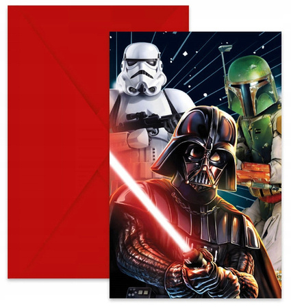 Zaproszenia Star Wars Gwiezdne Wojny koperty 6szt