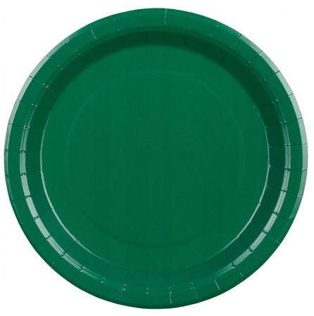 Talerzyki Papierowe Butelkowa Zieleń Ciemna na Urodziny Roczek 18cm 6szt