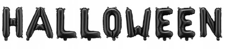 Duży Balon foliowy Czarny HALLOWEEN Napis Baner Girlanda Ozdoba 280x46cm