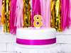 Świeczka Złota Brokatowa na 8 urodziny tort cyfra