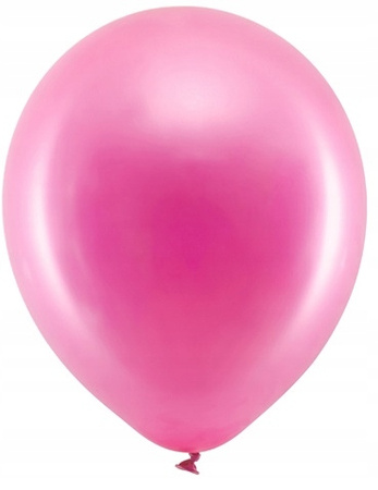 Balony Rainbow FUKSJA róż 23cm metalizowane na Urodziny Ślub Wesele 10szt