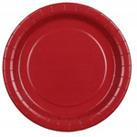 Talerzyki Papierowe Ciemne Czerwone na Urodziny Roczek Ślub Party 18cm 6szt