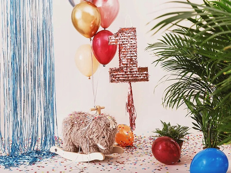 Piniata na sznurki Cyfra 1 Różowe Złoto na Roczek Rose Gold 28.5x40.5x8cm